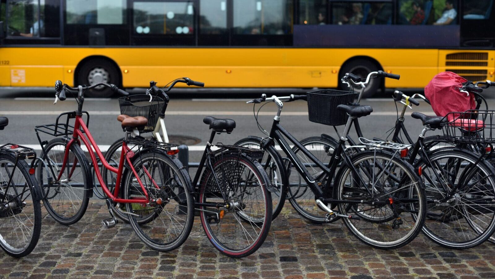 Parking,With,Bicycles,On,Background,Public,City,Transport