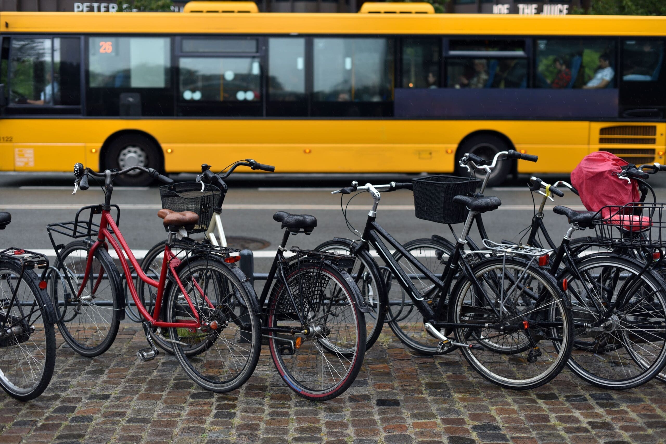 Parking,With,Bicycles,On,Background,Public,City,Transport